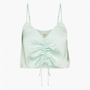 Aritzia Mint Green Ruched Crop Top Women's size Large